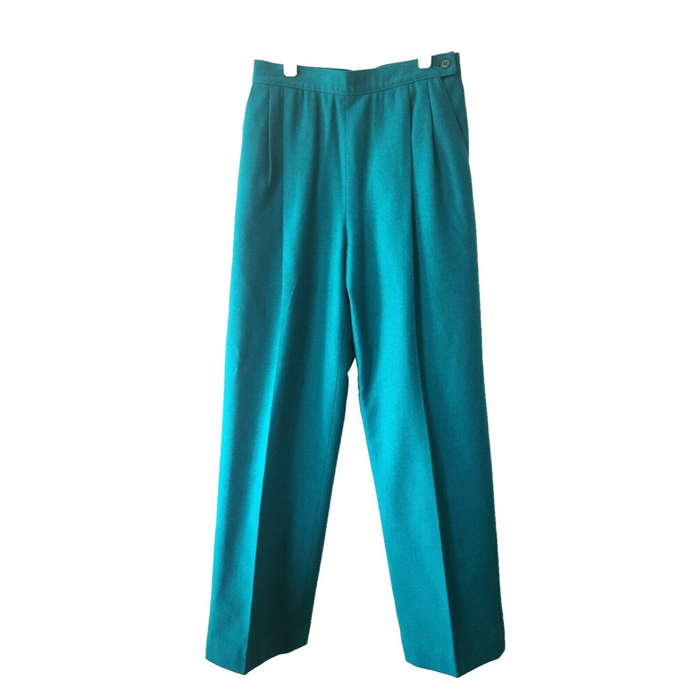 Vintage Pendleton 100% Virgin Wool Aqua Trousers Petite Sz 8